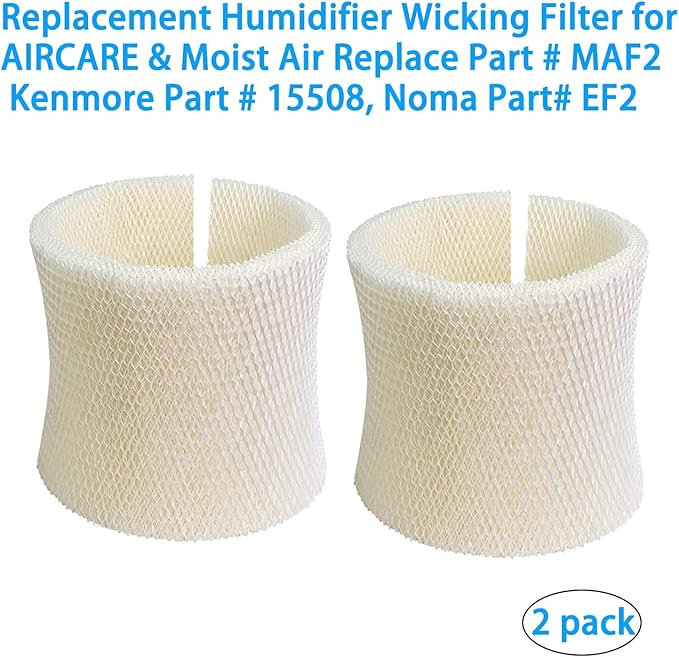MAF2 Replacement Humidifier Wicking Filter for Essick AIRCARE & Moist Air MA0800 MA0600 MA0601, Kenmore Part #15508, Noma Part# EF2 (2 Pack)