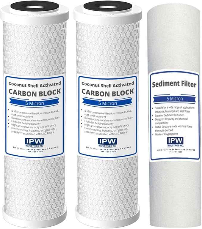 Compatible Replacement Pre-Filter Set For ROES-50, ROES-PH75, ROES-PHUV75, ROES-UV75-SS and ROES-UV75 Essence Series Reverse Osmosis Water Filter System Stage 1-3