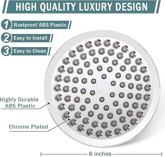 Taiker Filtered Shower Head, High Pressure Rainfall Shower Head/Handheld Shower Filter Combo, Luxury Modern Chrome Plated with 60'' Hose Anti-leak with Holder (Silver)