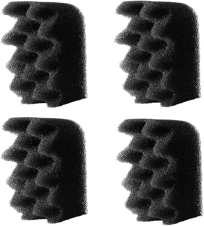 Evergreen Pet Supplies Aquarium Filter Foam Replacement - 4-Pack, Black - Compatible with Fluval 304/305/306 & 404/405/406 Models - Fish Tank Accessories & Aquarium Filters - AquaVibe