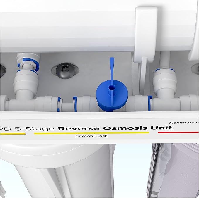 Aquatic Life 5-Stage Hydroponic Reverse Osmosis Water Filter System RO Filtration Unit, High Efficiency, 200 GPD - AquaVibe