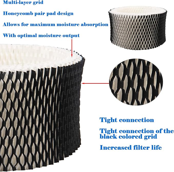 HWF62 Humidifier Filter Replacement, Compatible with for HWF62 HWF62CS HWF62D SF212, Fits Sunbeam Humidifier Models SCM1100, SCM1701, SCM1702, SCM1762(4 Pcs)