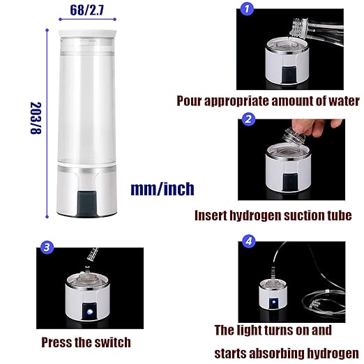 Rechargeable Hydrogen Water Bottle Generator,Alkaline Water Ionizer Machine,Ion Bottles Hydrogen Water Ionizer