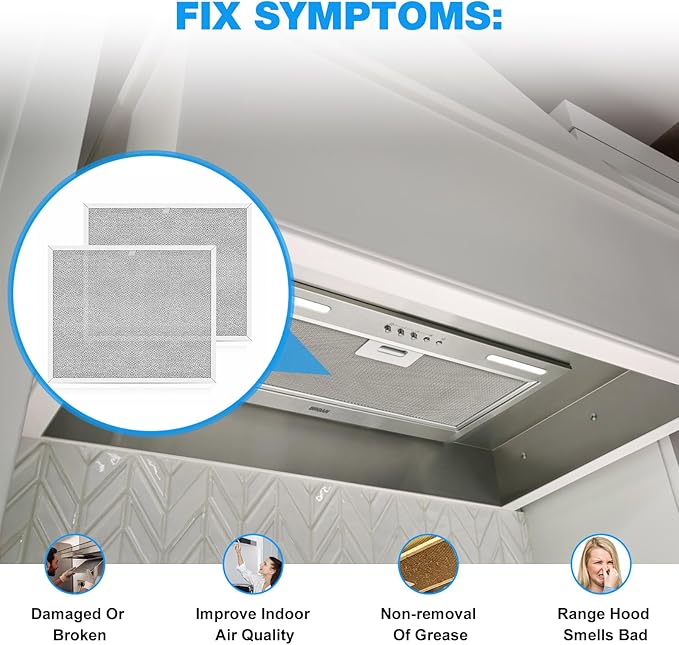 BPS1FA30 Range Hood Filter Replacement Allure Broan Nutone Grease Filter 99010299 QS1, WS1, QS1 30", WS2-30" and 5260-30" series - 11-3/4" X 14-1/4" X 3/8" - 2 Pack - AquaVibe