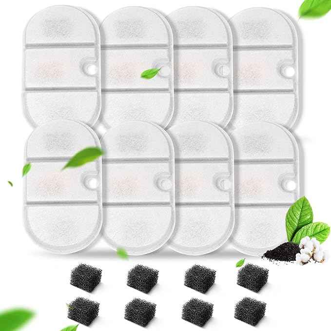 16 Packs Replacement Cat Water Fountain Filters Compatible with PETLIBRO Capsule Pet Water Fountain: PLWF002,71oz/2.1L Ultra Quiet-BPA-Free, Two Flow Modes Pet Dispenser