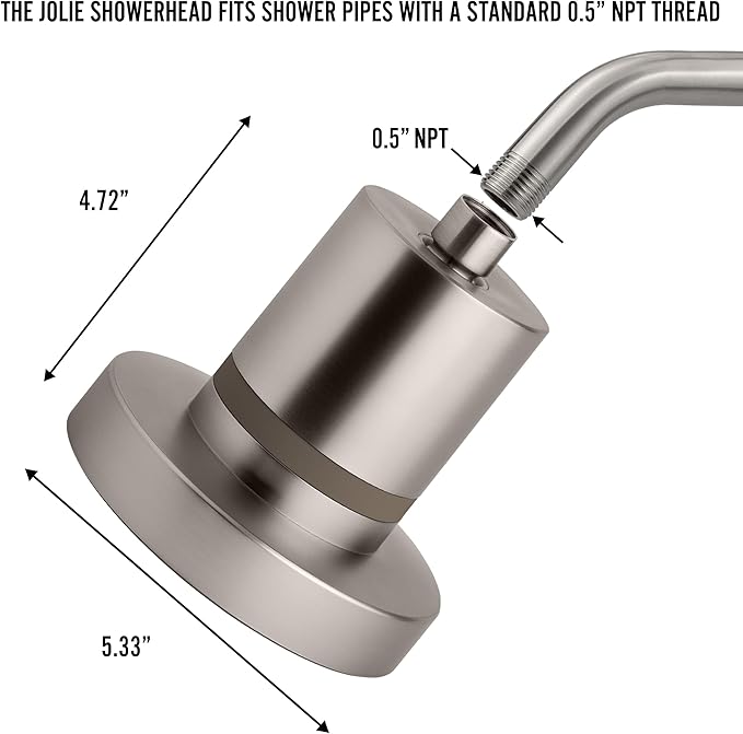 THE JOLIE FILTERED SHOWERHEAD with Shower Filter System- High Pressure Showerhead, Hair and Skincare Accessory to Improve Beauty and Personal Care Routine (New Modern Chrome)