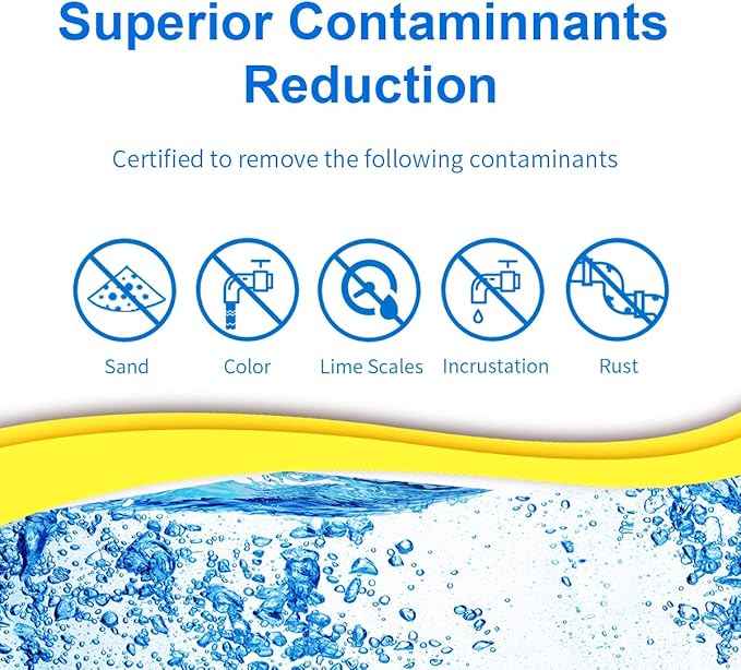 EXCELPURE Whole house Sediment Water Filter 10" x 4.5" (5 micron）Compatible with Culligan RFC-BBSA , WFHD13001B, GXWH35F, GXWH30C, 3M Aqua-Pure AP817,Whirlpool WHKF-GD25BB (2 PACK)