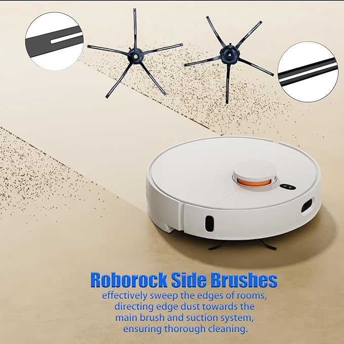 Q7 Replacement Parts Compatible with Roborock Q7 Q7+ Q7 Max Q7 Max+ Robot Vacuum Cleaner,2 Main Brush, 6 Mop Cloth Pads, 6 Side Brushes, 6 HEPA Filters,6 Dust Bag - AquaVibe