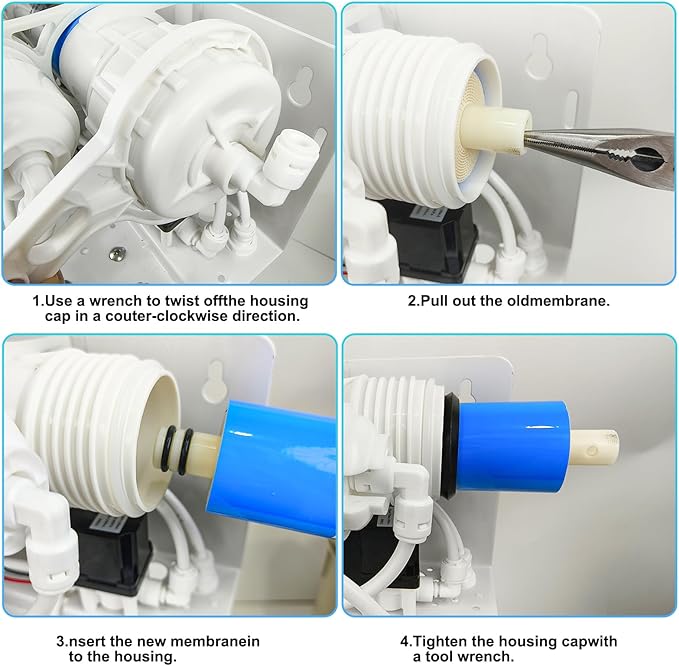 Reverse Osmosis Membrane 150 GPD RO Membrane Water Filter Replacement, 11.75"x1.75" Standard for Under Sink RO Drinking Water Filter Filtration Purifier System