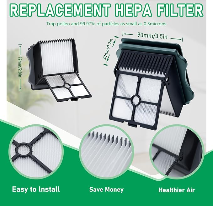 Only Floor ONE S5 Steam Roller Brush Replacement and Vacuum Filter Kit Compatible with Tineco Floor ONE S5 Steam Corded Wet Dry Vacuum Replacement Parts,3 Roller Brushes,3 Filters,1 Cleaner Brush - AquaVibe