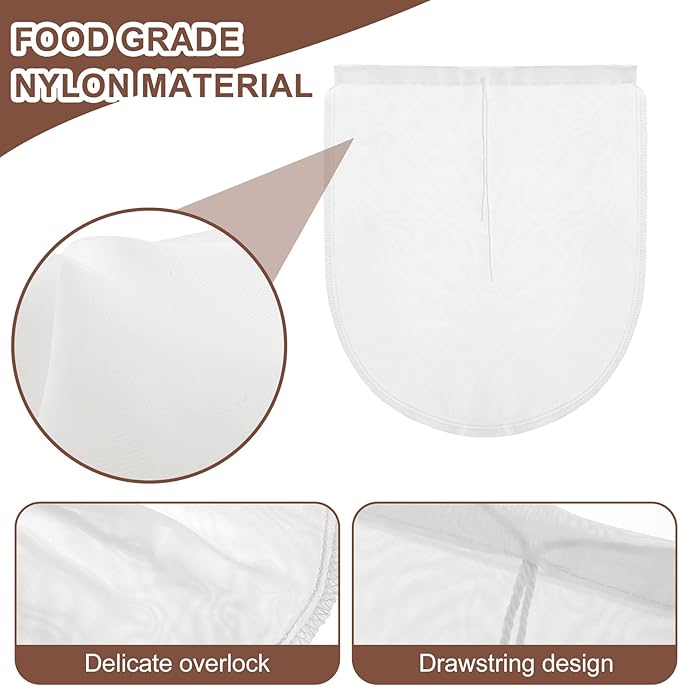 Cheese Bags, 3 Pack 12" x 10" Nylon Reusable Fine Mesh Cheesecloth Strainer Nut Tea Beer Juice Filter Cloth for Cold Brew Coffee Yogurt Almond Soy Oat Milk