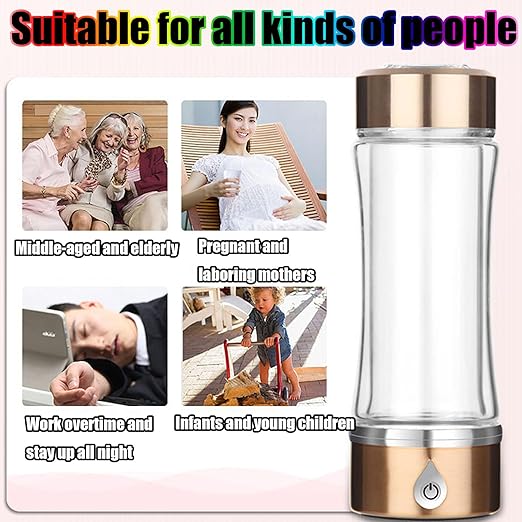 Water Ionizer Machine,Hydrogen Rich Water Glass Drinking Water Bottle,Portable Hydrogen Water Bottle Generator,Brass