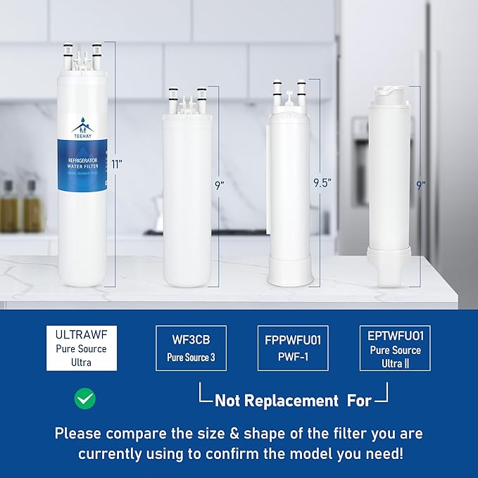 ULTRAWF Frigidaire Water Filter Replacement, Compatible with Pure Source Ultra, Kenmore 9999, 469999, Frigidaire DGHF2360PF, FGHB2844LF, FGHC2331PF, FGHC2342LF, FGHC2355PF, 3 Pack
