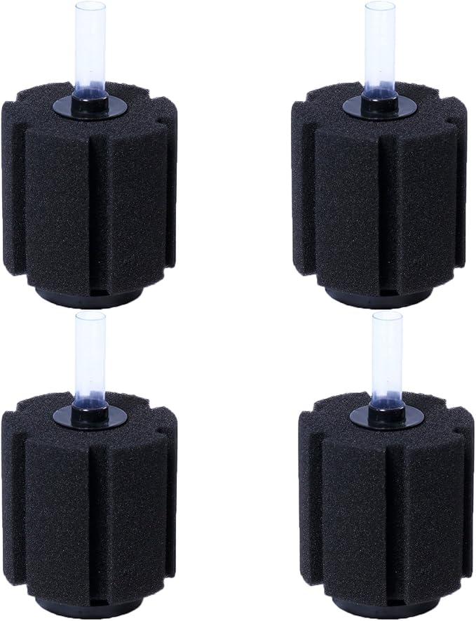 AQUANEAT Aquarium Sponge Filter Breeding Fry Betta Shrimp Nano Fish Tank 4pcs (Large up to 60Gal)