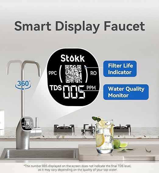 Stokk S1 Plus 600GPD Reverse Osmosis Water Filter, 8-Stage Tankless Reverse Osmosis System, NSF/ANSI 42&58 Certified, Under Sink RO System, Reduce PFAS, 2.5:1 Pure to Drain, Smart LED Faucet, White