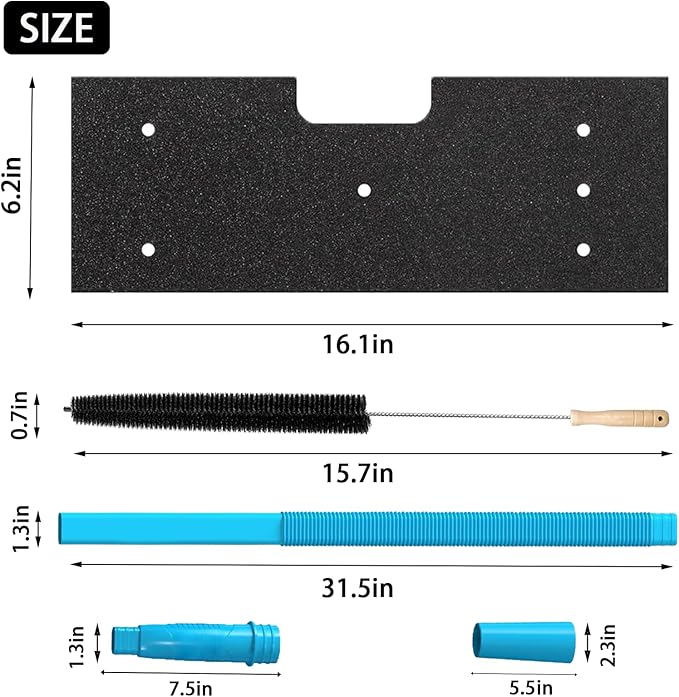 6 Pcs GE Washer Dryer Combo,WH01X35719 Lint Filter replacement with Dryer Vent Cleaner Kit,2025 New Lint Filter for Ge Washer Dryer Filter Sponge,Hand Washable and Reusable,Models: PFQ97HSPVDS - AquaVibe
