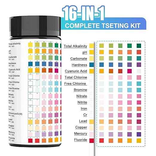 Water Testing Kits for Drinking Water - 100 Strips 16 in 1 Well, Tap and Drinking Water Test Kit, Water Test Strips with Hardness, pH, Lead, Iron, Copper, Chlorine, and More
