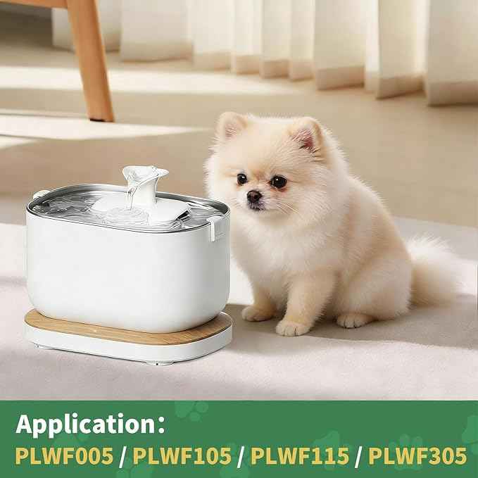 20 Pack Fountain Replacement Filters & 20 Pack Pre-Filter Sponges and a Cleaning Brush for PETLIBRO® Dockstream Cat Water Fountain PLWF005, PLWF105, PLWF115.