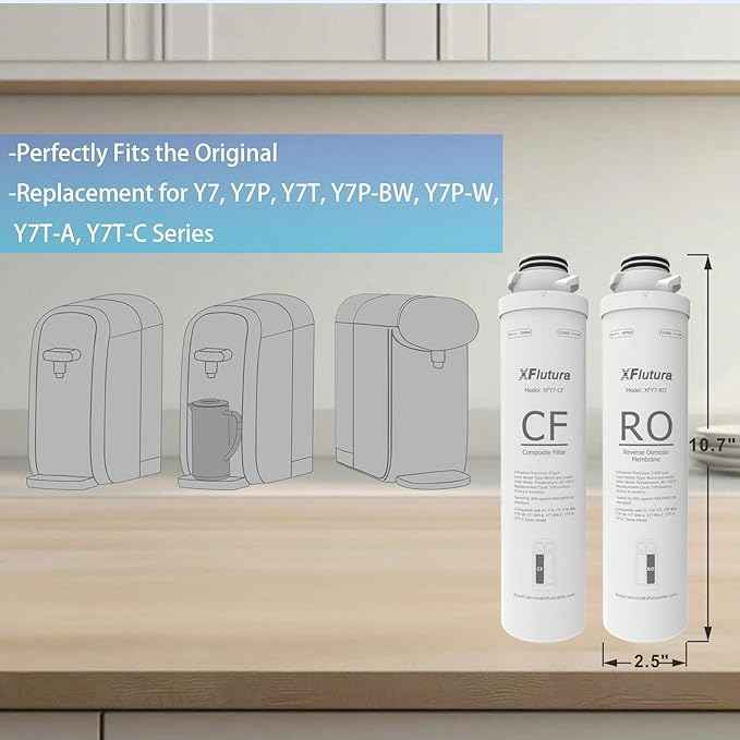 Y7/Y7P/Y7T Series RO Filter Replacement Cartridge Compatible with SimPure Y7, Y7P, Y7T, Y7P-BW, Y7P-W, Y7T-BW-A, Y7T-BW-C, Y7T-A, Y7T-C Series Water Filter, 6 Months Replacement Cartridge (1 Pack)