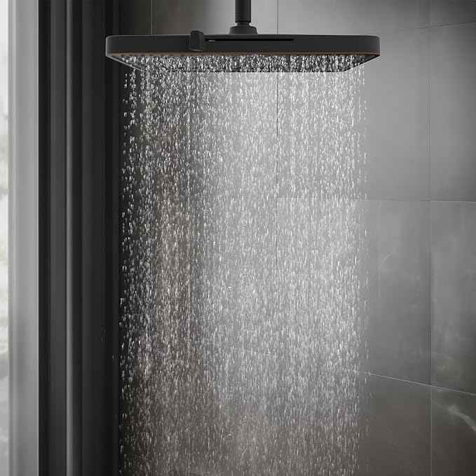 Hibbent cUPC Certified 5 Spray Modes Shower Head, 13'' High Pressure Large Rainfall Shower Head, High Flow Waterfall Bathroom Fixed Showerheads, Adjustable Swivel Ball Joint, Oil Rubbed Bronze