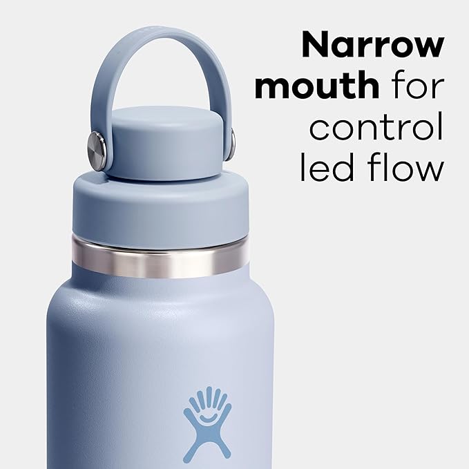 Hydro Flask Water Bottle - Insulated Stainless Steel - Wide Mouth Chug Lid, Non Spill, Leakproof in 24 Oz Birch Gray
