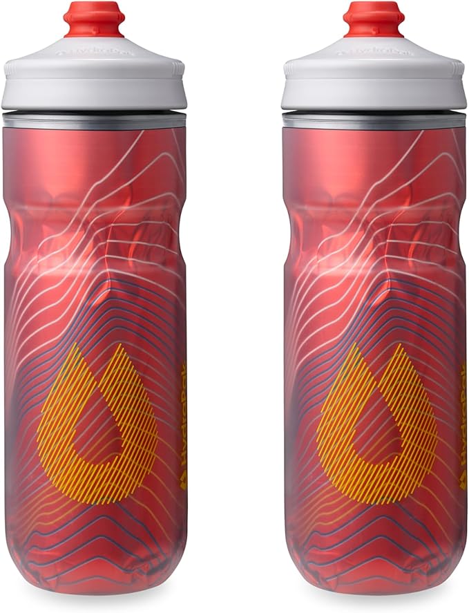 HydraPak Polar Surge Insulated Bike Water Bottle 2-Pack (20oz or 24oz) - High Flow, Fits Most Bike Cages, For Cycling & Sports | Insulated, 2-Pack, High Flow, Fits Most Bike Cages, For Cycling & Sports