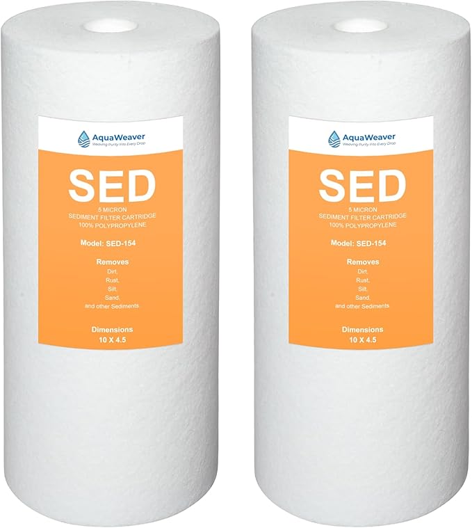 5 Micron 10" x 4.5" Whole House PP Sediment Water Filter Replacement Cartridge for Culligan WH-HD200-C,HD-950A, Aqua-Pure AP801B,AP801T,AP801-C,APWC801,APWC801-C, 2PACK
