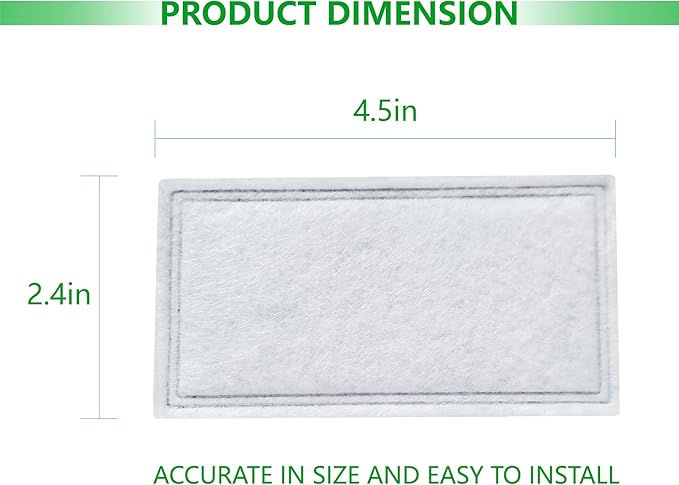 12 Pack Pet Fountain Replacement Carbon Filters Compatible with Pioneer Pet Plastic Fountain Raindrop, Feng Shui, Serenity, Magnolia & EveryYay, Cat Dog Water Bowl Dispenser Filter