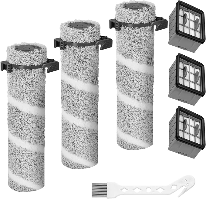 7 Pack Brush and Filter Replacement Kit Compatible with Bissell Cross Wave Omni Force Edge Cordless Wet Dry Vacuum 3930F/3933/V2/3999Z, High-Performance Multi-Surface Hard Floor Cleaner Accessories - AquaVibe