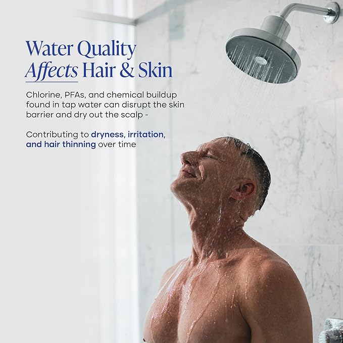 Cold Life Filtered Shower Head for Hard Water - Recommended by Gary Brecka - Wide-Face High-Pressure Shower Head with Filter - Multi-Stage Filtration for Skin & Hair, 99% Chlorine Reduction, Chrome