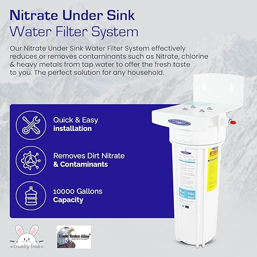 Crystal Quest Under Sink Water Filtration System 1000-Gallon Capacity Advanced Under Counter Filter for Kitchen & Drinking Water Complete Under-Sink Removes Chlorine,Sediment,Lead & Odor Easy Install
