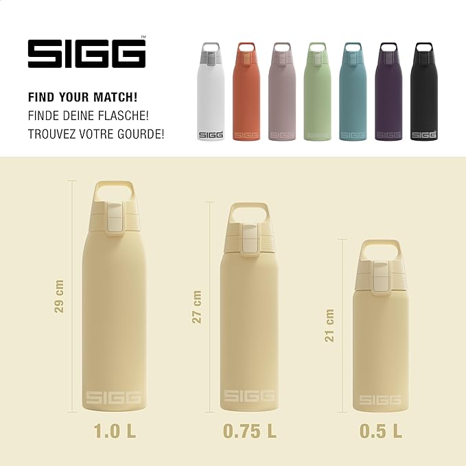 SIGG - Shield Therm- Stainless Steel Insulated Water Bottle - Carbonated Drinks, Leakproof, BPA Free, Recycled, 25, 34Oz