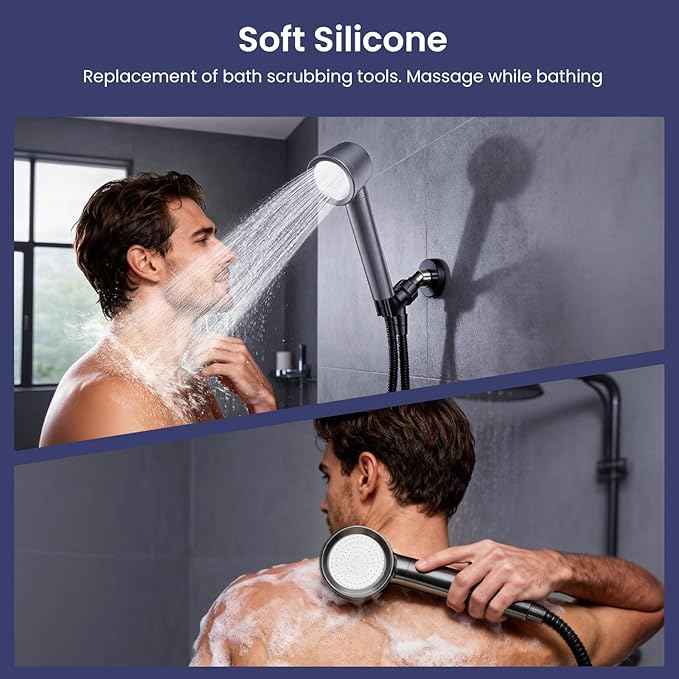 Ion Drops Filtered Shower Head with Handheld, High Pressure Shower Heads with 3 Spray, Showerhead with Filters Hand held for Hard Water, Remove Chlorine, Reduces Dry Itchy Skin