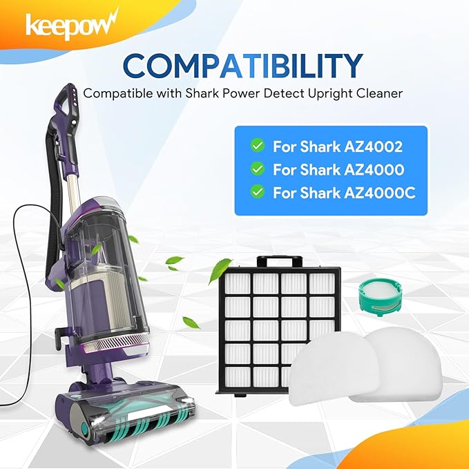 KEEPOW AZ4002 Vacuum Filter Replacement Compatible with Shark Power Detect Upright Vacuum Cleaner AZ4000 AZ4002 AZ4000C - AquaVibe
