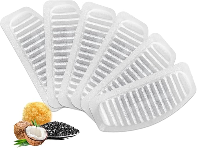 ORSDA Cat Water Fountain Filters, ORSDA Replacement Filters Carbon, Resin Filter ONLY for D30 67oz/2L Automatic Cat Fountain Dog Water Dispenser, 4 Filtration System (6 PCS Filters）