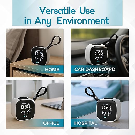 ORB 3-in-1 Air Quality Monitor – Portable Indoor Air Quality Meter for PM2.5, Temperature & Humidity | Smart Air Quality Tester for Home, Office, Bedroom, Travel