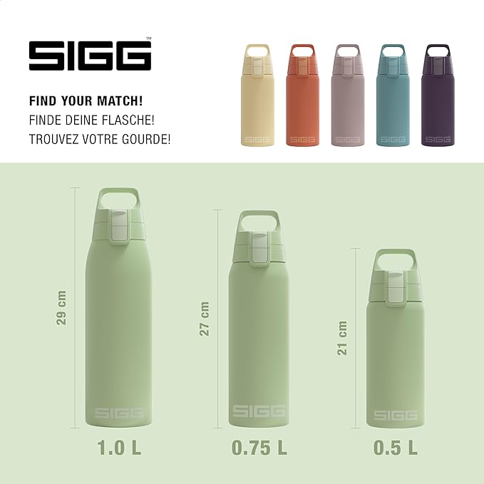 SIGG - Shield Therm- Stainless Steel Insulated Water Bottle - Carbonated Drinks, Leakproof, BPA Free, Recycled, 25, 34Oz