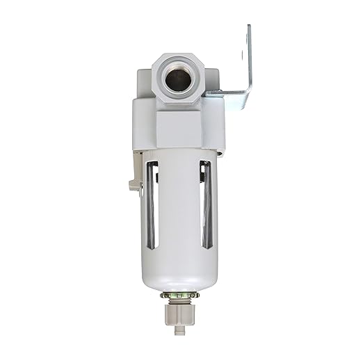 PneumaticPlus SAFM300-N03B Compressed Air Coalescing Filter, 0.1 Micron, 3/8" NPT - Poly Bowl, Manual Drain, Bracket - AquaVibe