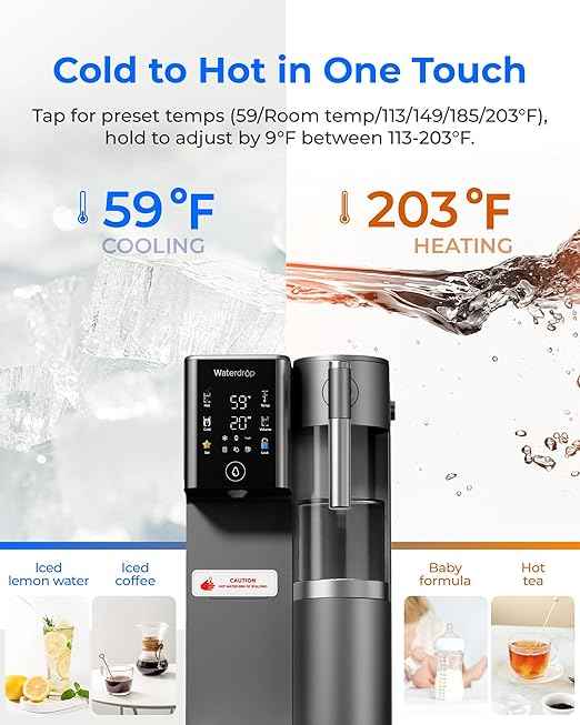 [Mineral] Waterdrop WD-A2G Countertop Reverse Osmosis System Water Filter,Hot and Cold RO System,6 Temperature Settings,3:1 Pure to Drain,6-Stage,Portable Pure Water Tank