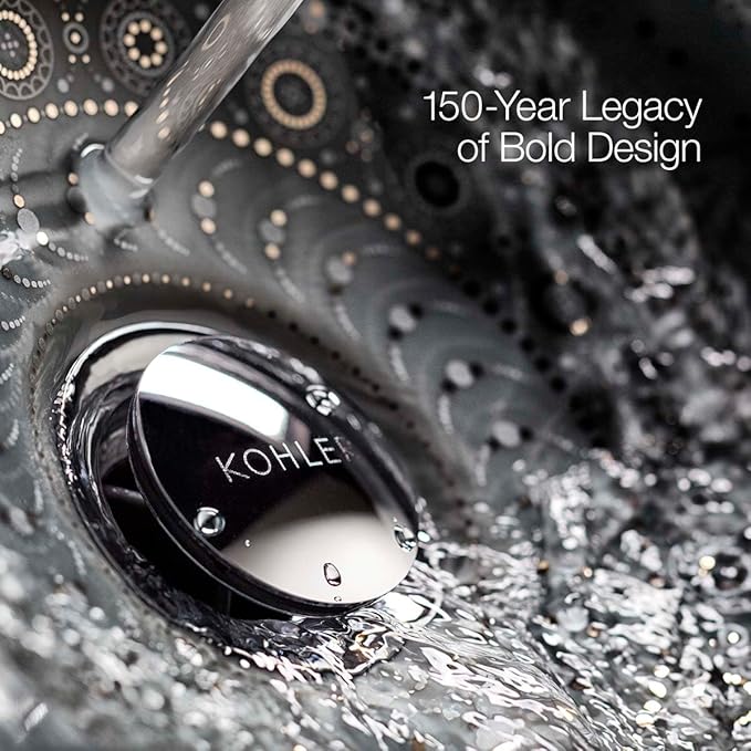 KOHLER ‎K-33631-Y-CP Cinq Round Single-Function Filtered Showerhead, Five-Layer Filtration, 2.5 GPM, Full Coverage Spray, Premium Durable Material, Polished Chrome