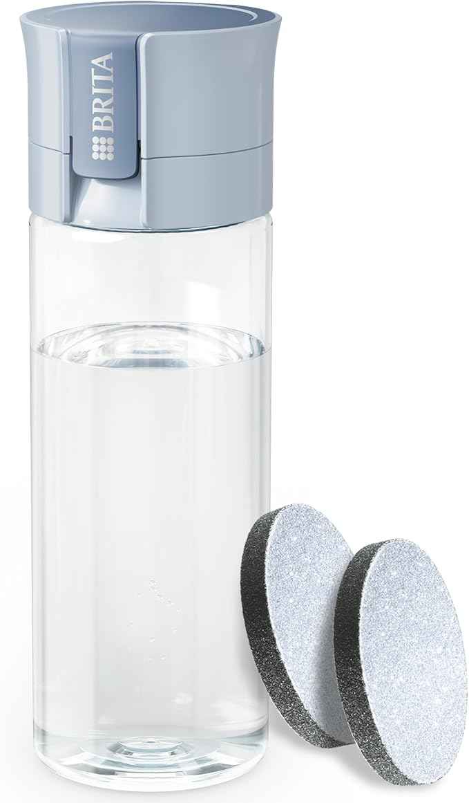 BRITA Water Filter Bottle Light Blue (600ml) incl. 2x MicroDisc Filters - packaging may vary
