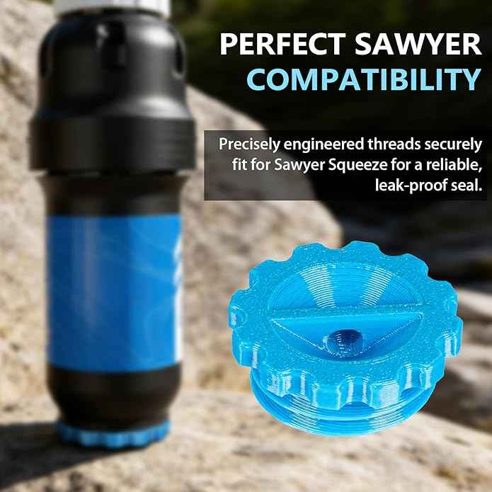 for Sawyer Low Profile Filter End Cap with Loop for Carrying | Compatible with Sawyer Squeeze/Ultralight Dust Cap for Hiking & Backpacking