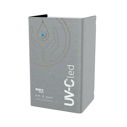 UV-8 Steel UV-C LED Water Purifier for RV, Boat | Maintenance-Free | Chemical-Free Water Purification | Flow Sensor Control | Onboard Function & Ext. Power Supply Monitoring | Stainless Steel Housing