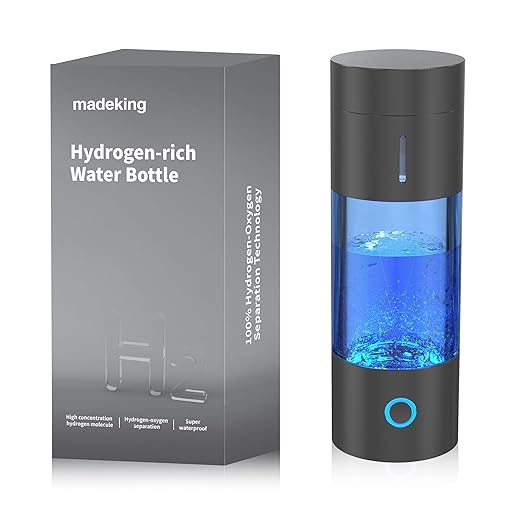 Tritan Hydrogen Water Bottle Generator - 5Min Quick Electrolysis Hydrogen Water Machine, madeking Portable Rechargeable Hydrogen Rich Water Cup Maker, Good for Travel, Sports, Gift, Type C (Black)