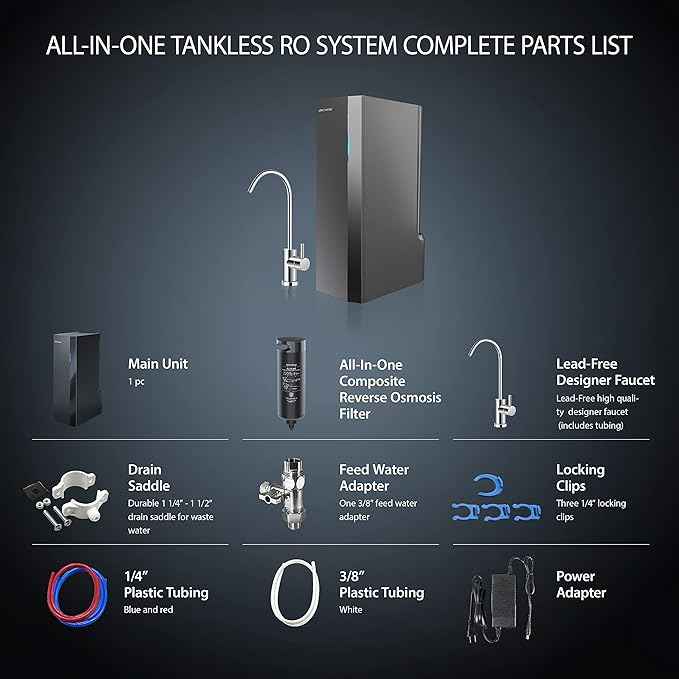 APEC WATER Tankless RO Water Filter System ROTL-AIO - Four-in-One Premium Reverse Osmosis Water Filtration, 2:1 Pure to Drain, Filters Fluoride, Heavy Metals, 1K+ Impurities, Easy DIY Install & Care
