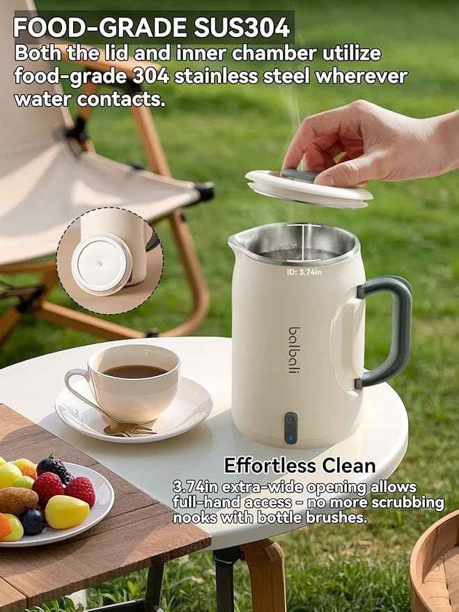 Complete Travel Tea Set with Mini Electric Kettle 0.6L, Hardshell Case for Portable Travel Hot Water Boiler, Teapot with Strainer, Cups and Protect Bag for Home, Office, and Camping White