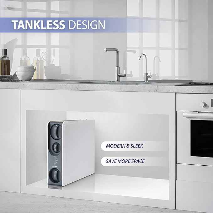 APEC WATER ROTL-600-PH Tankless Reverse Osmosis System 3-Stage Water Filter System with pH+, Pure Alkaline Water Filter, Smart Replacement Reminder, Easy DIY Install/Maintenance