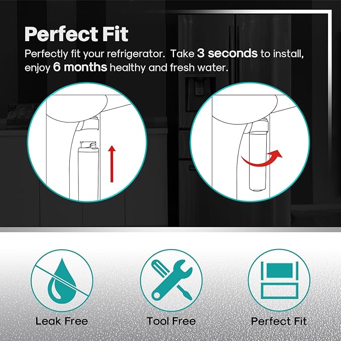 ICEPURE Premium MSWF Refrigerator Water Filter Compatible with GE MSWF, SmartWater 101820A/101821B, AP3997949, PS1559689, WR02X12345, RWF1062, CF12, PF12 3 PACK