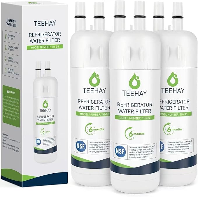 TEEHAY WHR1RXD1 Water Filter Replacement, Compatible with Filter 1, Whirlpool WRS571CIHV, WRS321SDHV, WRS321SDHB, WRS321SDHW, WRS321SDHZ, WRS588FIHB, WRSF5836RZ, WRS311SDHM, WRS325SDHB, 3 Pack