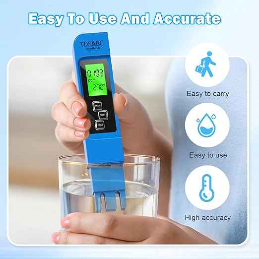 TDS Water Tester, New 4 in 1 Tds Meter Digital Water Tester -TDS EC & Temperature(°C,°F) Meter, Accurate & Reliable Digital Water Testing Kits for Drinking Water, RO/DI System,Aquarium etc